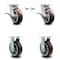Service Caster 6 Inch Kingpinless Poly on Polyolefin Wheel Caster Swivel Locks 2 Rigid, 2PK SCC-KP30S620-PPUR-BSL-2-R-2 - alternate 3